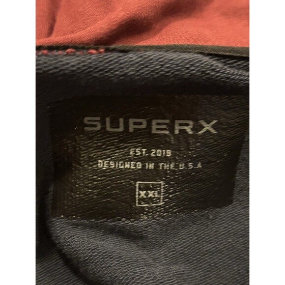 Superx THE KENT Full Zip Up Hoodie Size 2XL Clark Kent Superman Athletic Wear - Picture 5 of 9